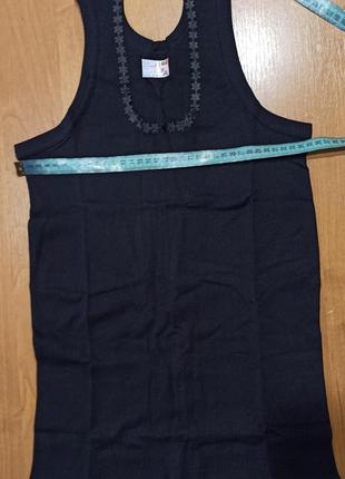 Жiноча майка з широкою бретелькою, чорний колiр, 100% бавовна, рубчик.р.46-48, 50-52, 54-56.
узбекистан.