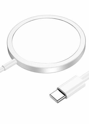 Бездротовий зарядний пристрій hoco cw47 original series 15w magnetic wireless fast charger white
