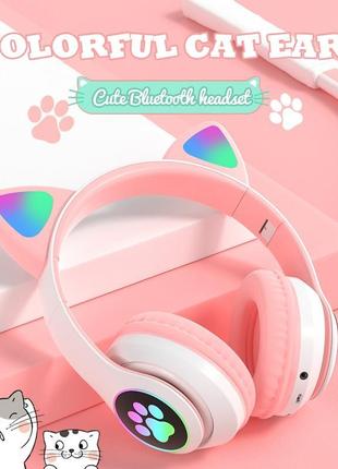 Бездротові mp3 навушники котячі вушка з підсвіткою cat ear, bluetooth навушники.