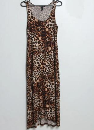 Макси платье, леопардовый принт