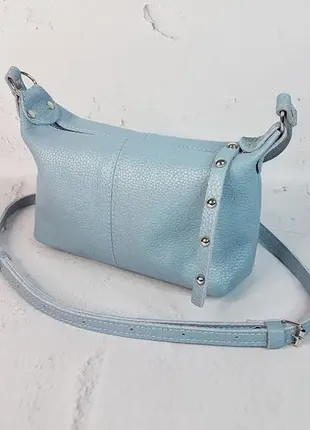 Сумка жіноча "лілу" натуральна шкіра, блакитна флотар