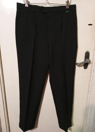 Чоловічі класичні офісні звужені чорні штани з кишенями 34r dimensions corporatiwear