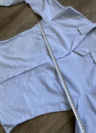 S идеальная легкая натуральная светлая голубая женская деловая рубашка блуза длинный рукав7 фото