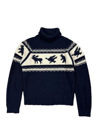 Dsquared2 knitted wool sweater грубий в'язаний шерстяний светр діскваред високе горло