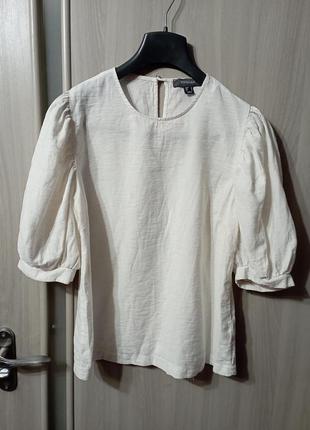 Блуза короткий рукав льон primark1 фото