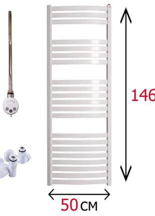 Комбинированный полотенцесушитель белый плоский 1460х500 terma dorota