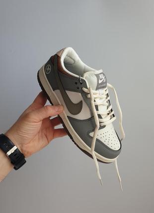 Женские кроссовки nike sb dunk low yuto horigome •grey white•5 фото