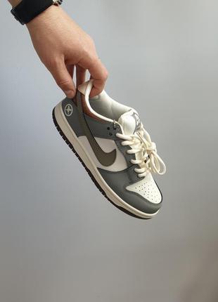 Женские кроссовки nike sb dunk low yuto horigome •grey white•7 фото