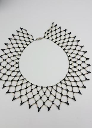 Винтажное ожерелье силика из бисера2 фото