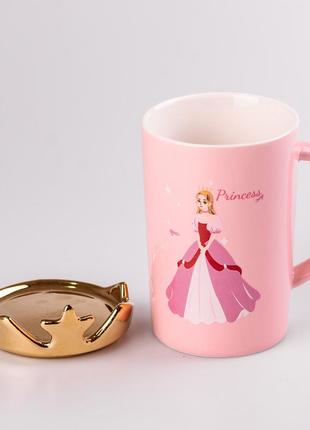 Чашка керамічна 400 мл princess з кришкою2 фото