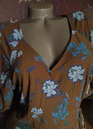 Коричнева сукня міді з квітковим принтом від next3 фото