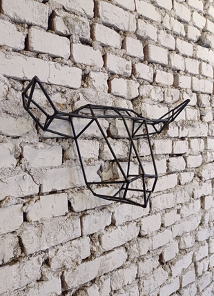 Скульптура з металу в стилі лофт прикраса на стіну бик8 фото