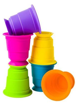 Тактильна іграшка fat brain toys suction kupz м'які чашки 6 шт. (f183ml)