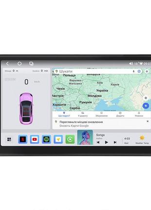 Штатна магнітола lesko для opel agila b 2008-2014 екран 9" 4/64 qled carplay 4g wi-fi gps 360 prime