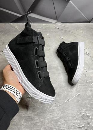 Зимние мужские ботинки black white (мех) 41-42-43-45