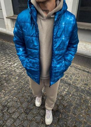 Мужская синяя куртка.7-3681 фото