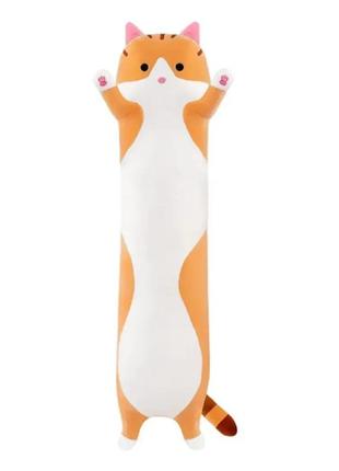Мягкая игрушка-подушка обнимашка на молнии кот батон 70 см doll 1498-70 плюшевый длинный кот