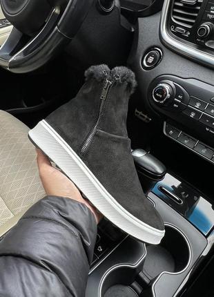 Зимові чоловічі черевики black white (хутро) 40-44-45