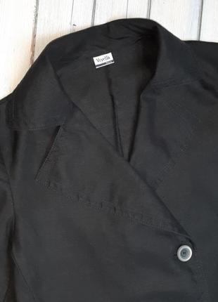 💥1+1=3 шикарний чорний лляний піджак блейзер 100% льон viyella, розмір 50 - 522 фото