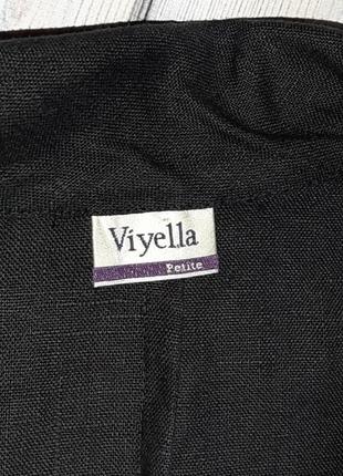💥1+1=3 шикарний чорний лляний піджак блейзер 100% льон viyella, розмір 50 - 526 фото
