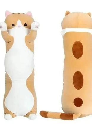 Мягкая игрушка-подушка обнимашка на молнии кот батон 50 см doll 1498-50 плюшевый длинный кот