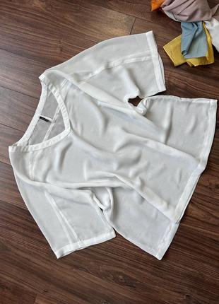 Біла блуза із шифону прозора soyaconcept