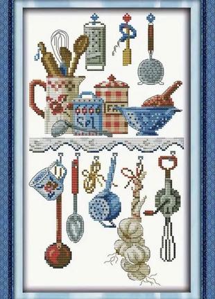 Набір для вишивання за нанесеною на канву схемою "the kitchen corner".aida 14ct printed , 40*22 см