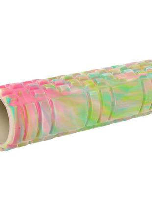 Роллер для йоги и пилатеса (мфр ролл) grid combi roller fi-9373 45см салатово-розовый (33508400), fdso