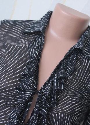Шифоновая блуза с рюшами в горошек в горох на завязках от per una ( marks &amp; spencer )3 фото