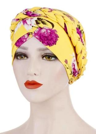 Тюрбан хустка шапка чалма з принтом (головні убори після хіміотерапії)