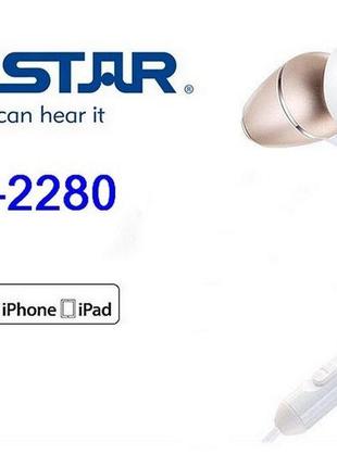 Ts-2280 golden takstar навушники hands-free/гарнітура apple mfi сертифікат, ідеально сумісна з iphone, ipad та ipod