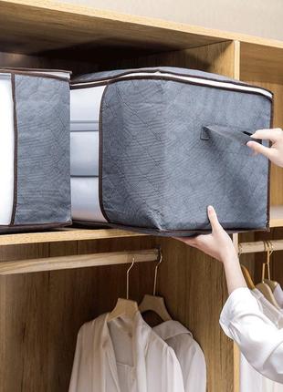 Мягкие тканевые органайзеры для шкафа 6 шт. ящики для хранения постельного белья 60*40*35 см