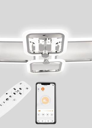 Стельова led люстра, світлодіодний світильник sunlight хром 5667/2+2