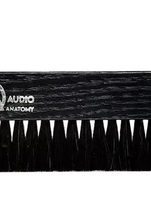 Щітка для чищення вінілу audio anatomy oak wood brush black with antistatic goat and nylon fiber - deluxe dry