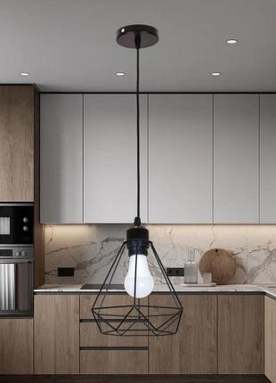 Чёрный подвес в стиле лофт "modern loft light" (52-2019f-1 bk+bk)