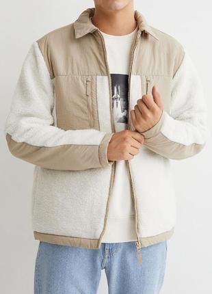 Куртка h&m, regular fit teddy overshirt