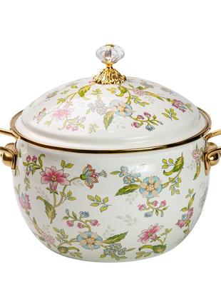 Эмалированная кастрюля объемом 5 литров для газовых и электрических плит shop