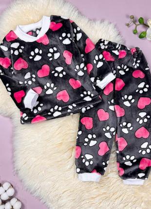 Пижама махровая сердечки