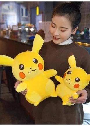 Мягкая плюшевая игрушка для детей покемон пикачу 30 см, желтая1 фото
