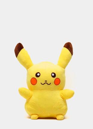 Мягкая плюшевая игрушка для детей покемон пикачу 30 см, желтая4 фото