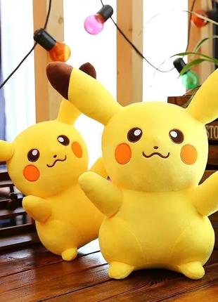 Мягкая плюшевая игрушка для детей покемон пикачу 30 см, желтая2 фото