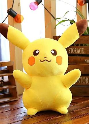 Мягкая плюшевая игрушка для детей покемон пикачу 30 см, желтая3 фото
