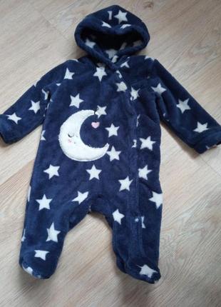 Дитячий одяг/ чоловічок утеплений плюшевий на 3-6 міс