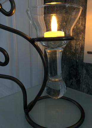Подсвечник металлический со свечами «горячий лед»6 фото