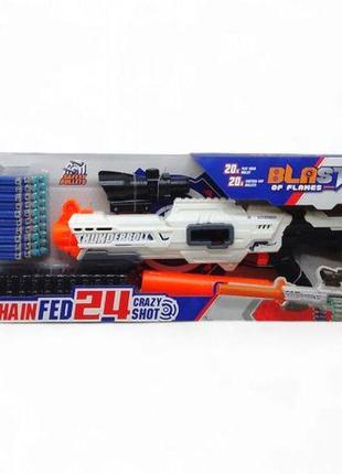 Автомат стріляє м’якими патронами, механічний принцип роботи, 40 патронів, кулеметна стрічка, оптичний приціл,