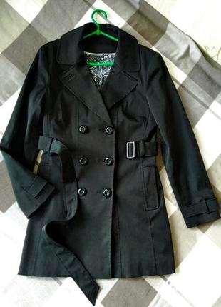 Класний плащ бренд жіночий тренч чорний р.10 m курточка