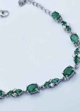 Браслет серебряный с изумрудом 18+3 см 6,99 г