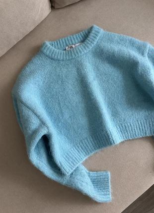 Вкорочений шерстяний светр zara