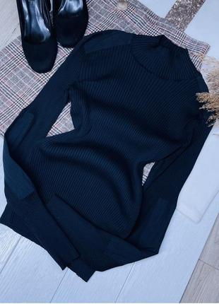 Новый черный гольф zara s гольф в рубчик осенняя водолазка зара трикотажная кофта