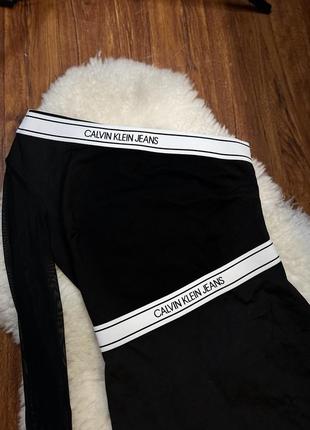 Плаття  на одне плече calvin Logo Klein logo-print crew neck sweatshirt Nude